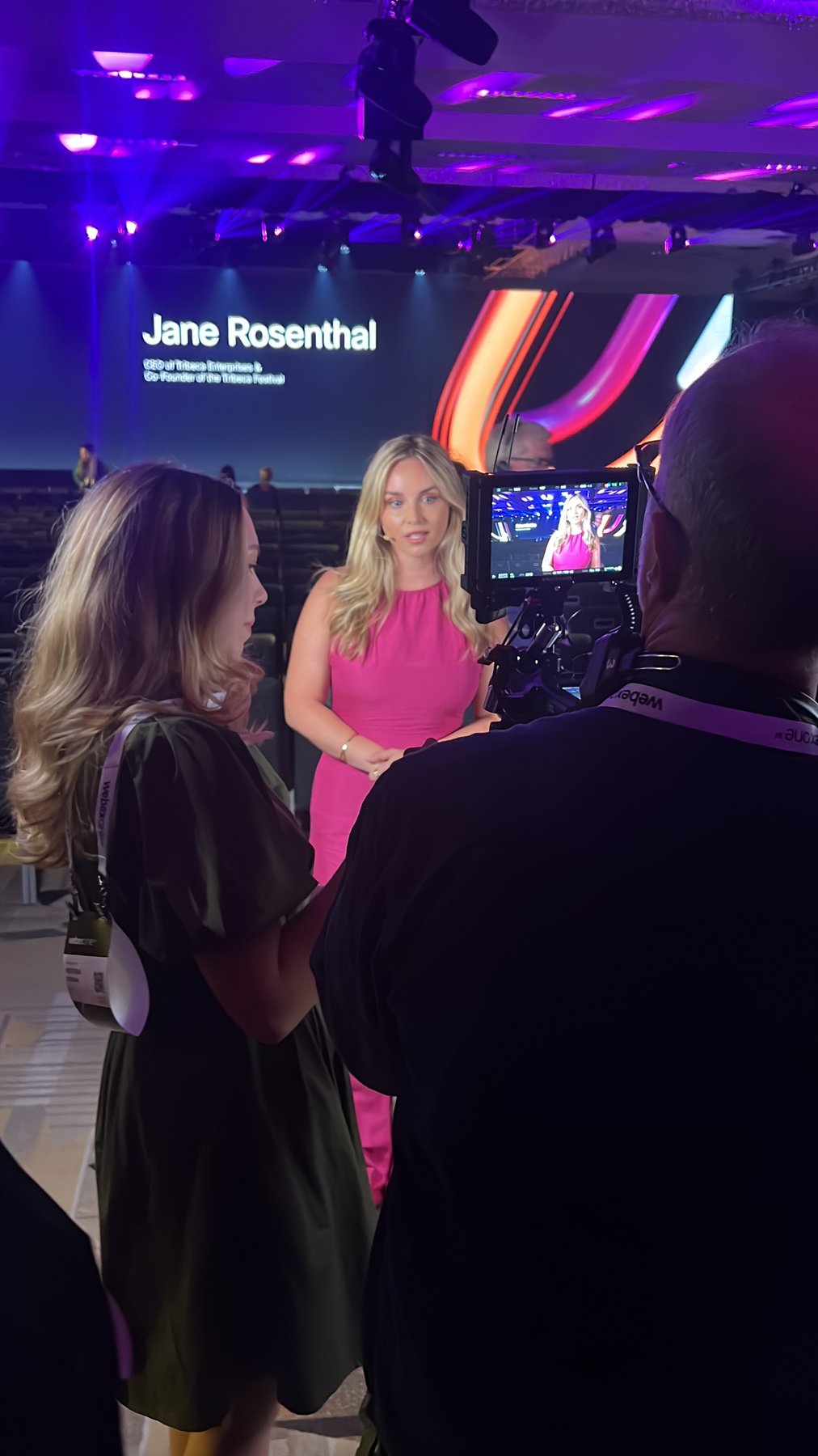 On set at WebexOne — recording an on-site interview
