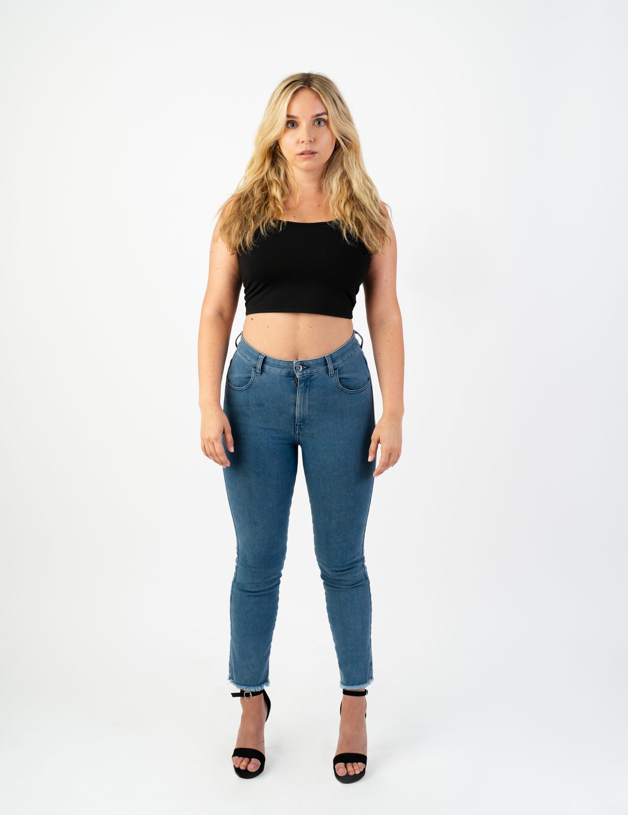 Smiling portrait in denim