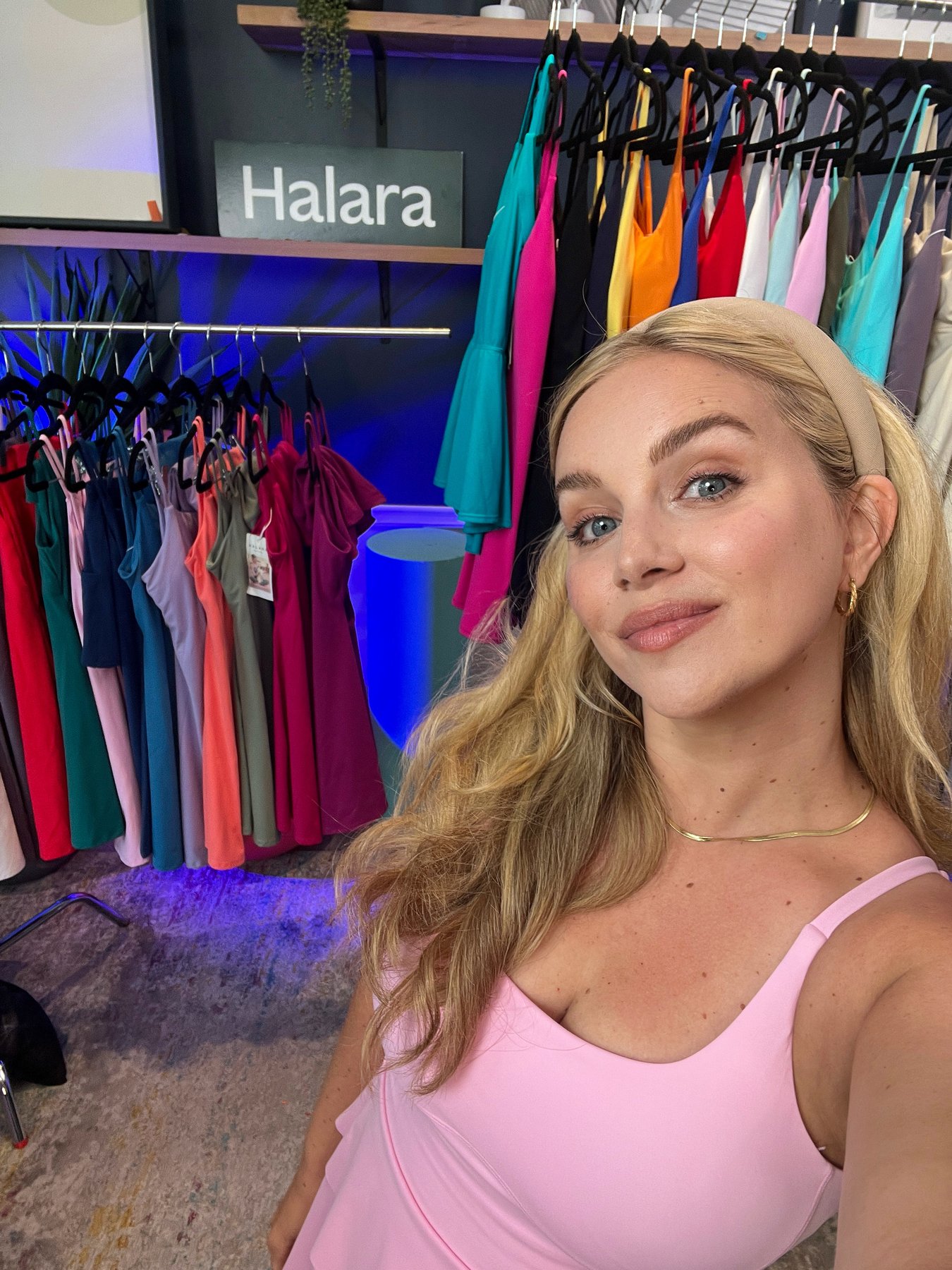 On set at the Halara live shopping studio