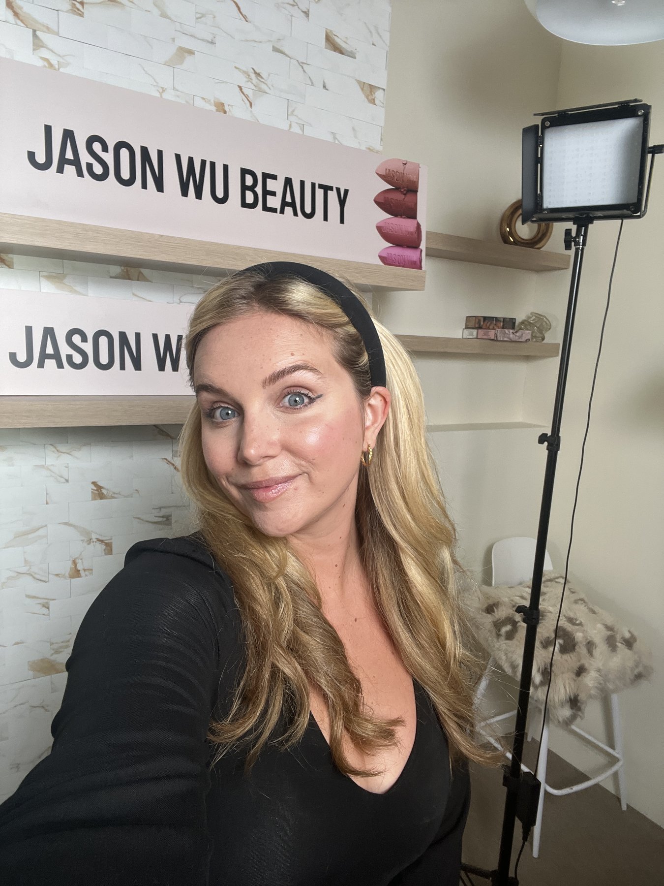Jessica O'Connor at the Jason Wu Beauty live shopping setup