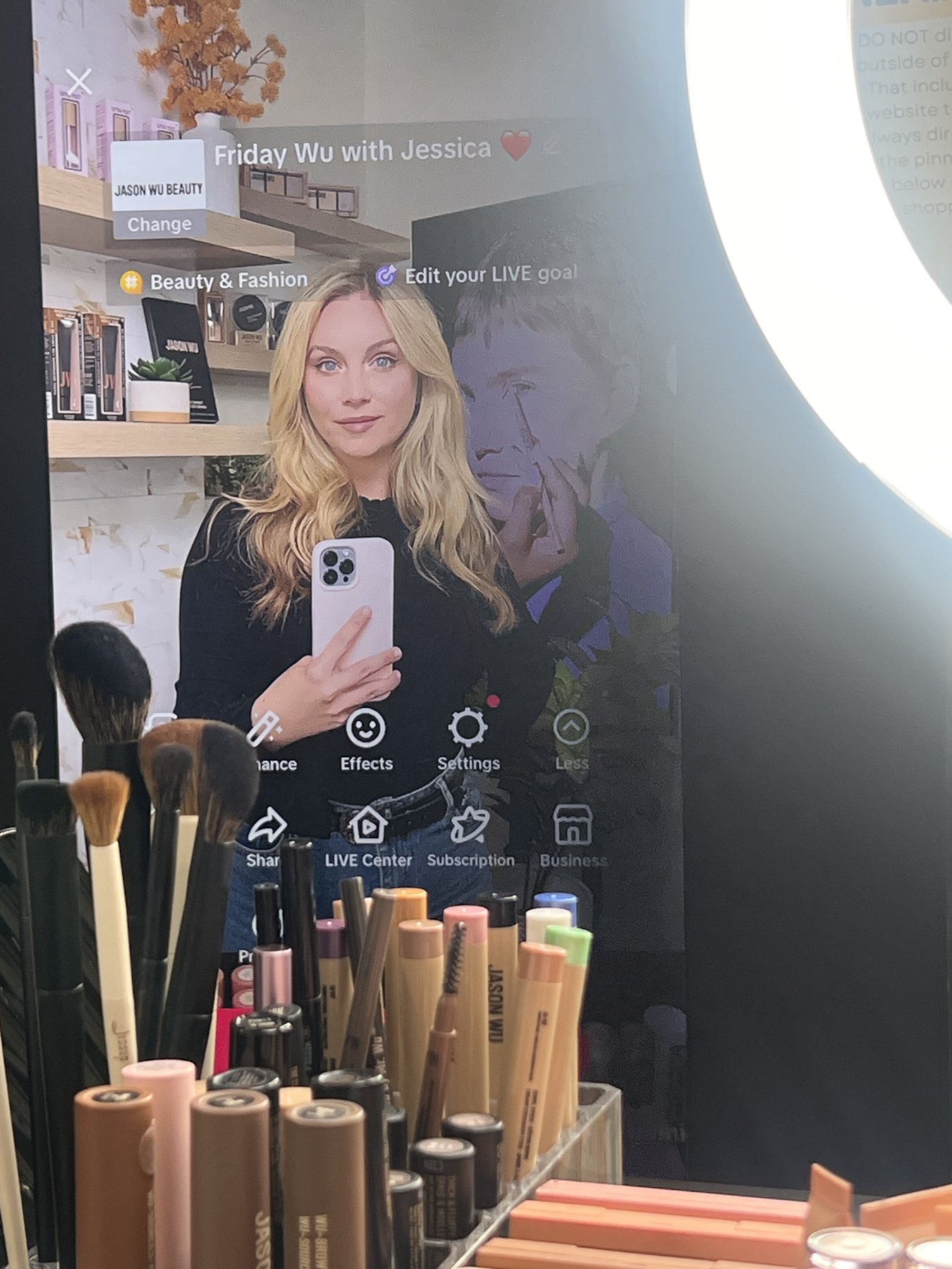 Going live on TikTok for Jason Wu Beauty — "Friday Wu with Jessica"