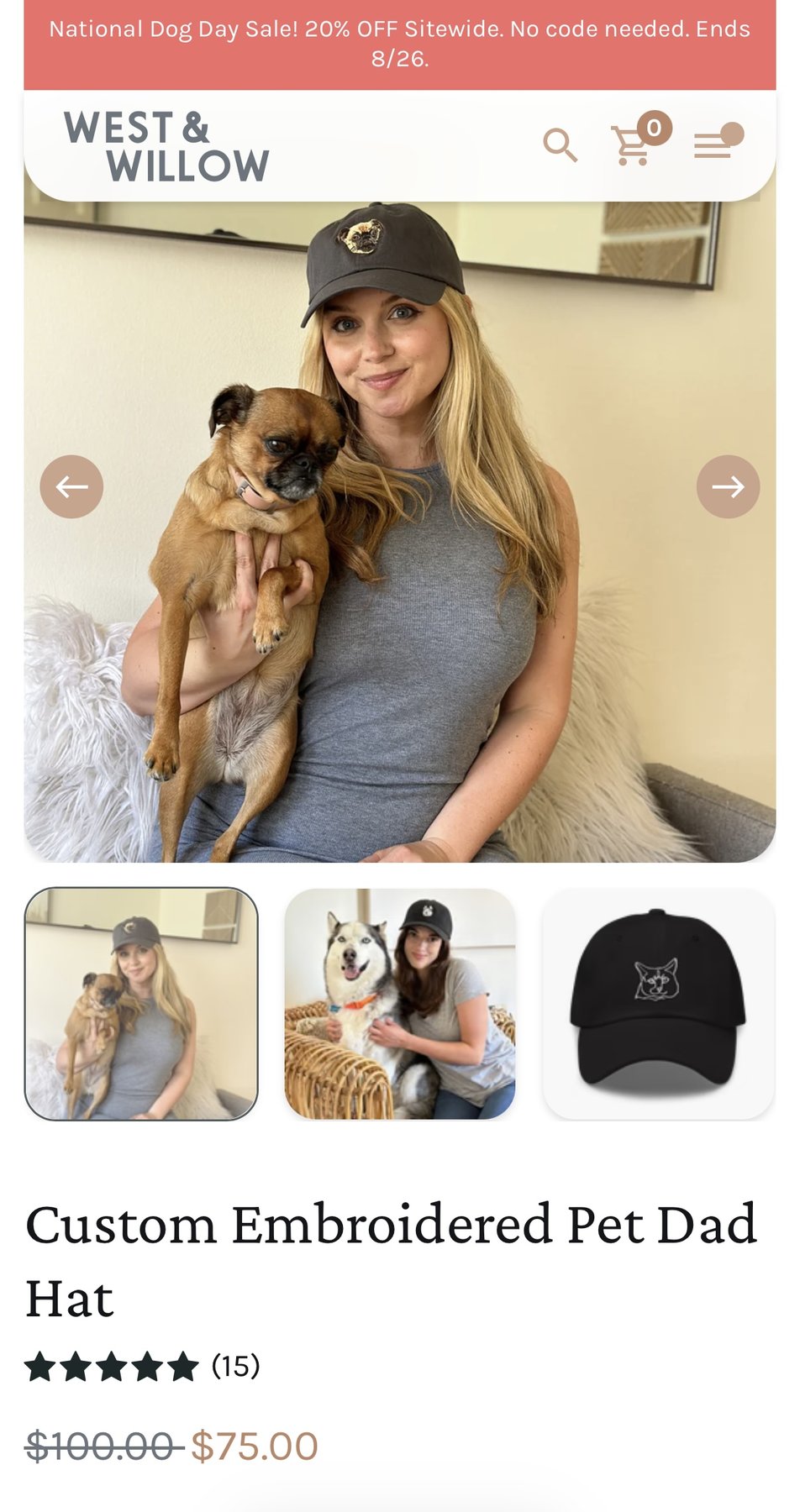 Featured on westandwillow.com — Custom Pet Dad Hat with Keke